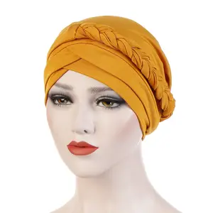 Thấp moq biểu tượng tùy chỉnh Muslim underscarf rắn màu chữ thập Braid hồi giáo khăn bên trong nắp ca-pô cap hijab cho phụ nữ