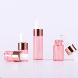 Wholesale 1235ml Clear Frosted Square Glass <b>Pink</b> Serum Essential Oil Dropper Pipette <b>Bottle</b> LK Brand Silk Screen Printed PP - Product Image 2