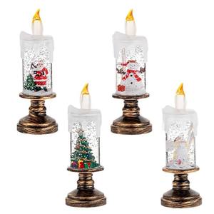 Le più vendute decorazioni natalizie luci di candela di cristallo di natale lanterne di neve pupazzo di neve luci LED lampada di natale luce notturna - Product Image 5