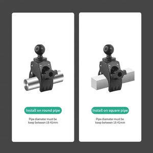 Abrazadera de riel de varilla de montaje de teléfono de bicicleta de motocicleta de montaje de bola de 1 pulgada de liberación rápida con mini abrazadera de tubo de cabeza de bola - Product Image 3