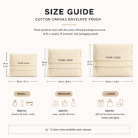 Pochette enveloppe en toile robuste SHINY Premium, broderie personnalisée, logo sur mesure, réutilisable, écologique, portable, taille personnalisée pour articles de luxe