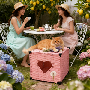 Handgefertigtes Katzenhaus Komfortables Premium Handgewebtes Katzennest Extra Weiches Höhlenhaus für Innenkatzen Kleine & Große Katzen - Product Image 6