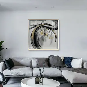 Arte enmarcado Decoración Lienzo Arte Pintura de pared abstracta Bajo vidrio Lámina texturizada