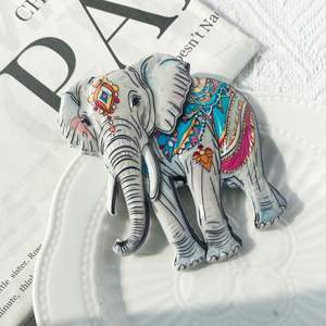Милый слон с богемным узором, резиновый рельефный магнит, традиционный дизайн, стерео рельеф для холодильника, сувенир для путешествий - Product Image 5