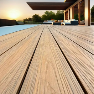 2025 Novità: Pavimentazione WPC per Esterni Ignifuga, Design Europeo Spazzolato, Decking Co-estruso per Giardino - Product Image 1