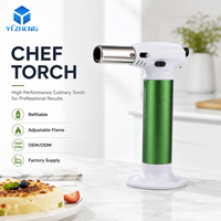 Briquet de cuisine réglable certifié CE, portable, cadeau d'affaires, mini torche au butane, briquet torche pour cigares