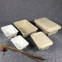 Envases Biodegradables para Llevar, Platos Desechables, Caja de Comida para Llevar, Embalaje, Vajilla Desechable