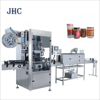 Machine automatique électrique PLC d'étiquetage et de scellage de manchons pour bouteilles et canettes, avec tunnel de rétraction thermique et applicateur pour métal, verre, bois