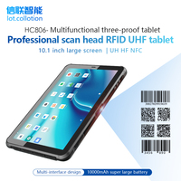 OEM ODM 10.1 pulgadas RFID NFC lector tableta robusta con 5G WIFI Android 15 1D 2D QR código de barras escáner