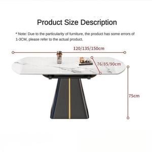 Hot Sale Modern High End Smart Convertible Rectangular to Round <b>Extendable</b> Large Stone <b>Dining</b> <b>Table</b> for Hotel Use JCJJ-818# Ston - Product Image 6