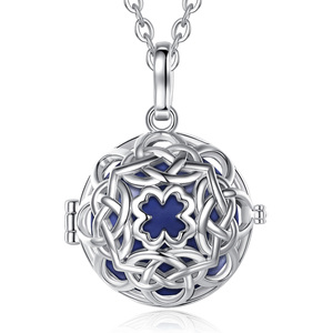 Collana Bola Messicana per <span class=keywords><strong>Gravidanza</strong></span> con Campanella d'Angelo, <span class=keywords><strong>Gioielli</strong></span> da Donna con Albero della Vita e Rune Nordiche, Ciondolo Moda - Product Image 1