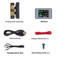 Moniteur de batterie solaire sans fil, compteur Coulomb 120V 500A 300A LiFePO4, stockage d'énergie hors réseau, SOC AH WH, application Bluetooth, écran LCD couleur