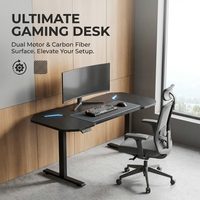 Bureau de jeu électrique AOR réglable en hauteur avec écran numérique intégré, design moderne en métal, commande directe usine