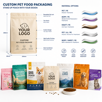 Sachet personnalisé imprimé de qualité alimentaire, robuste, à fond plat, refermable avec fermeture éclair, pour aliments secs pour chiens, chats et chatons