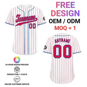 Maillots de baseball vintage personnalisés à manches courtes avec nom et numéro d'équipe, vêtements de sport imprimés OEM/ODM pour hommes et femmes BSBJ01-25025080-15 - Product Image 1