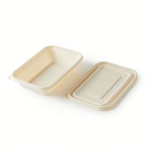 Caja de Alimentos Biodegradable de Almidón de Maíz para Llevar, Apta para Microondas, Desechable, Tipo Bento - Product Image 3