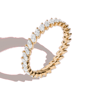 Anillo de Eternidad H&F Clásico de Oro Sólido de 14K con Diamante de Laboratorio de 1.3 Quilates, Corte Marquesa, para Compromiso, Boda o Regalo - Product Image 1