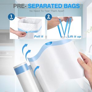 ถุงขยะแบบมีเชือกผูก ขนาด 4 แกลลอน 200 ใบ สำหรับใช้ในห้องน้ำและห้องครัว - Product Image 4