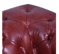 Canapé Chesterfield de luxe en cuir véritable, trois places, convertible, meubles de salon de villa, design classique capitonné