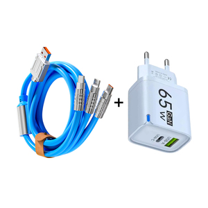 EU Plug 65W Wall <b>Charger</b> Combo with 3 in 1 All in One Multi Pin USB Charging Cord for Smartphone Notebook - Product Image 1