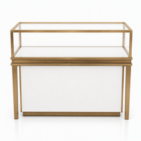 Maßgefertigte Holz-Schmuckvitrine mit Glasregalen und LED-Beleuchtung für Einzelhandelsgeschäfte, Ausstellungsräume und Großhändler