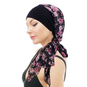 Bandeaux pour femmes musulmanes à <span class=keywords><strong>cheveux</strong></span> longs Chapeaux de <span class=keywords><strong>cancer</strong></span> Bandana en coton extensible Écharpe Turbans - Product Image 3