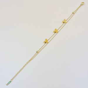Gioielli raffinati in acciaio inox <span class=keywords><strong>topolino</strong></span> doppio braccialetto da donna oro placcato 18K Charms gioielli in acciaio inox - Product Image 3