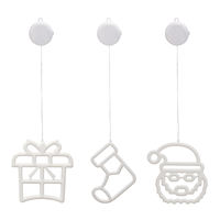 Lumière de Noël RVB à ventouse, motif flocon de neige, cloche, chaussette, néon pour fenêtre, pour la décoration de la maison et des fêtes