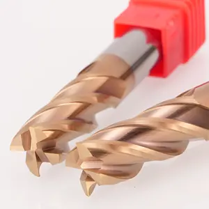 BKEA HRC 58 Degree Tungsten Carbide Standard Length 4 Flute Square Cnc Milling Cutter Tools End Mill