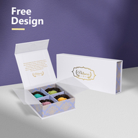 Boîte cadeau en papier de luxe avec logo personnalisé, recyclable, pour chocolat, avec séparateurs, finition mate, couvercle rabattable
