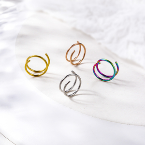 Anillo de <span class=keywords><strong>Nariz</strong></span> de acero inoxidable con <span class=keywords><strong>doble</strong></span> espiral Multicolor, joyería para <span class=keywords><strong>Piercing</strong></span> de <span class=keywords><strong>nariz</strong></span> perforada para mujeres y hombres, joyería para <span class=keywords><strong>nariz</strong></span> - Product Image 4