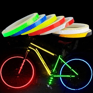 Autocollants de vélo 1cm x 8m, bande réfléchissante fluorescente pour <span class=keywords><strong>vtt</strong></span>, bandes de vélo, cyclisme, bandes de <span class=keywords><strong>vtt</strong></span> pour vélo, casque, moto, Scooter - Product Image 1