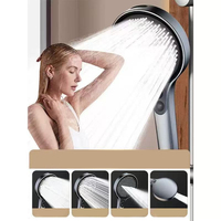 Pommeau de Douche Portable en Plastique ABS à 4 Modes de Jet, Haute Pression, Économiseur d'Eau, avec Buse TPR et Conception Anti-éclaboussures pour Toilettes