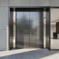 Puerta de Entrada Frontal de Aluminio Completa Personalizada de Fábrica Kalaishi, Puerta de Seguridad de Aluminio Moderna Antirrobo e Impermeable