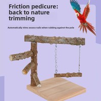 Plateforme interactive carrée en bois massif pour cage à oiseaux, station d'activités et étagère pour perroquets Xuanfeng, Tiger Skin, Peony
