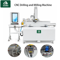 OUWO Nouvelle Conception Machine de Perçage et de Fraisage CNC 1200mm pour Profilés en Aluminium avec Broche Électrique, Équipement de Fabrication de Fenêtres