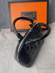Sac à main de luxe en cuir de crocodile pour femme, sac structuré à poignée supérieure, style élégant, sac de créateur - Product Image 4