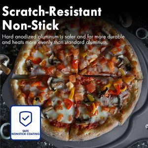 Pelle à <span class=keywords><strong>pizza</strong></span> professionnelle en aluminium de 12 pouces, surface perforée antiadhésive, longue poignée en plastique, qualité restaurant - Product Image 4