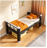 Lit de dortoir en acier en gros avec rangement, design moderne, lit en métal pour chambre à coucher, idéal pour les travailleurs d'usine et les chambres d'hôtel