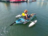 2024 Kayak avec système de pédale bateau de pêche 1 personne pédale Kayak bateau de pêche pliant pêche canoë Kayak avec pagaie