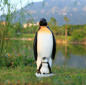 S341 fibre de verre pingouin Sculpture extérieur pelouse décor Durable résine paysage abstrait extérieur ornement - Product Image 2