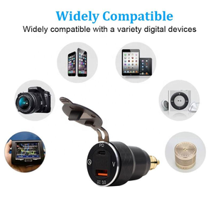 Ducati chiến thắng phong cách Châu Âu xe máy QC3.0 + PD USB sạc ổ cắm với Vôn kế 12-24V điện áp - Product Image 5