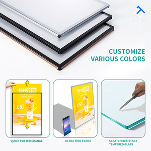 Siêu mỏng nhôm quảng cáo LED ảnh Áp phích khung A1/A2/A3/A4 ánh sáng Hộp hình chữ nhật thực phẩm hiển thị tùy chỉnh kích thước vải - Product Image 5