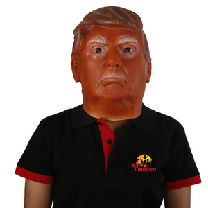 Masque intégral réaliste en latex de célébrité, cheveux bruns, texture faciale réaliste, thème drôle et amusant, pour Halloween, cosplay, fête costumée - Product Image 3