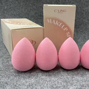 All'ingrosso Logo personalizzato in lattice spugna per il trucco liscia Beauty Egg fondotinta per il trucco spugna rosa forma a goccia