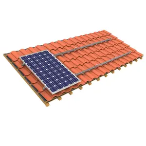 Braket atap tenaga surya, braket panel surya aluminium sistem dudukan solar mendukung panel pv