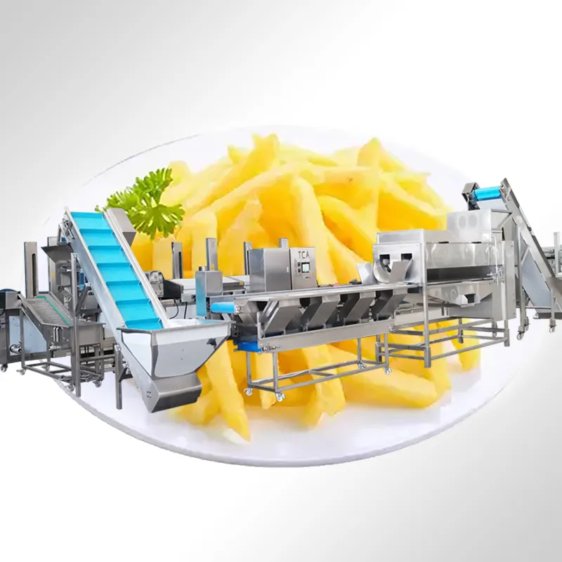 Máquina automática para hacer patatas fritas congeladas TCA, línea de producción de patatas fritas