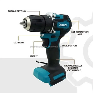 Taladro percutor <span class=keywords><strong>Makita</strong></span> de <span class=keywords><strong>18V</strong></span>, inalámbrico, sin escobillas, con portabrocas de 13mm, 2 velocidades, LED, destornillador eléctrico industrial. - Product Image 5