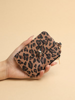 Porte-cartes à fermeture éclair imprimé léopard, multifonctionnel, en cuir PU, porte-monnaie, pochette, design personnalisé, porte-cartes d'identité et de crédit, vente chaude