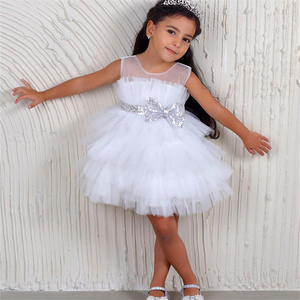 1 Pcs Nhãn Hiệu Riêng Bé Cô Gái Đám Cưới Sinh Nhật Tutu Gown Ruffles Ăn Mặc Mùa Hè 1-5 Năm Công Chúa Ren Toddler Trẻ Em Ăn Mặc - Product Image 6